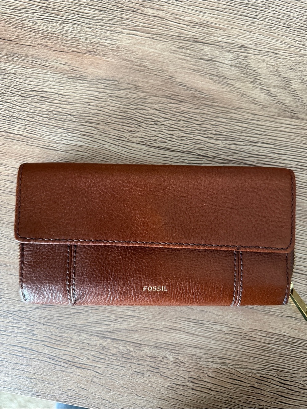 Fossil Women's Tan/Brown Leather Continental Wallet